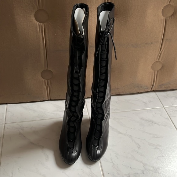 Topshop black lace up heeled boots - Picture 7 of 10